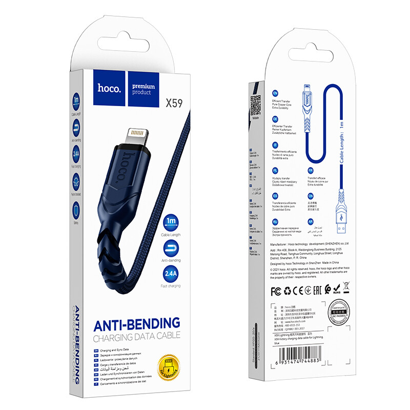 HOCO X59 Cáp Sạc Dữ Liệu Type-C 3A Cáp Sạc Nhanh Cho Cáp Lightning Micro Type C Cho Tất Cả Điện Thoại Thông Minh Phổ Thông