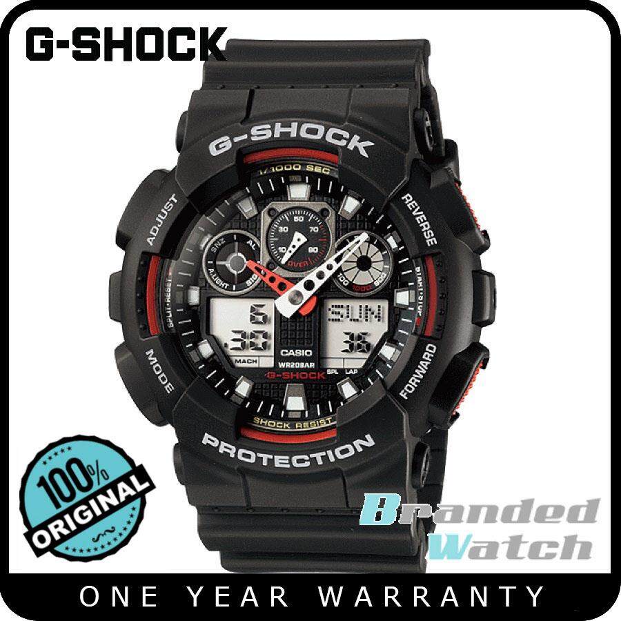 Casio G Shock GA 100 1A4DR Original Men s Standard Digital Analog Black Resin Watch GA 100 1A4 Lazada