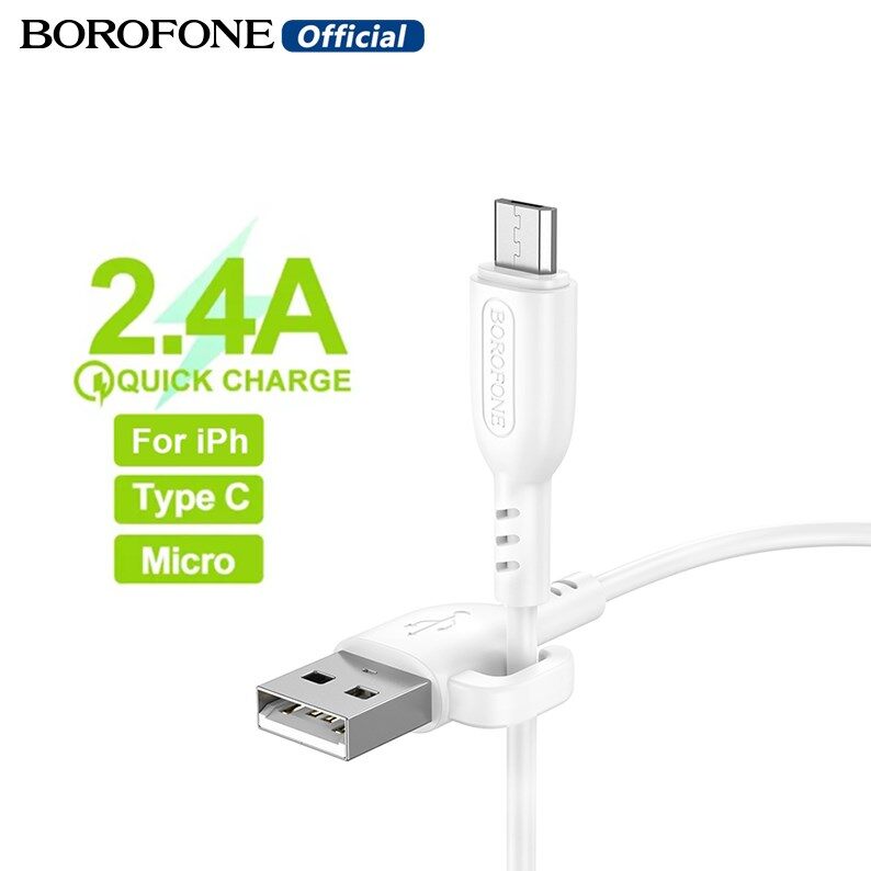 Borofone bx91 type-c 3a usb fast charging data transfer cable for type-c/ micro /iph 1 meter charging data cable