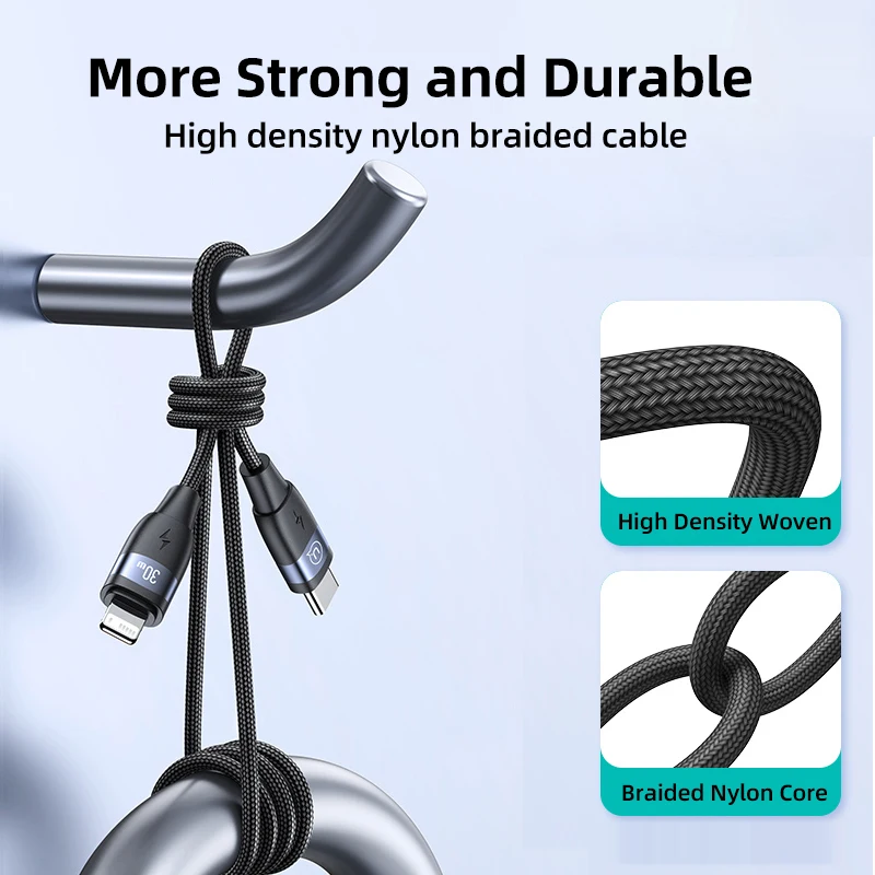 USAMS PD 30W Lightning Cable For iPhone Type C to Lightning PD Fast Charging Charger Cable for iPad Mini Laptop iPhone Cable