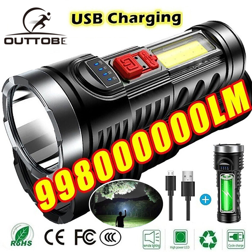 Outtobe Light Emergency Electric  Light Portable Lamp Light Camping Hiking Outdoor Reader Lamp Work Lights Bright Searchlight Spotlight LED Rechargeable