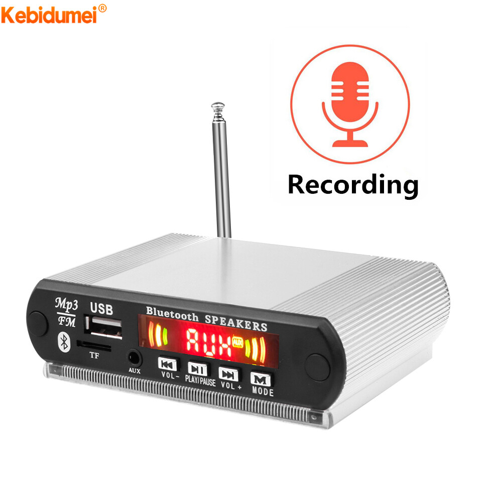 Kebidumei Wireless Bluetooth MP3 Decoder Board USB/TF FM Radio Player Audio Speakers Module with DC 5V Assembled Aluminum Shell