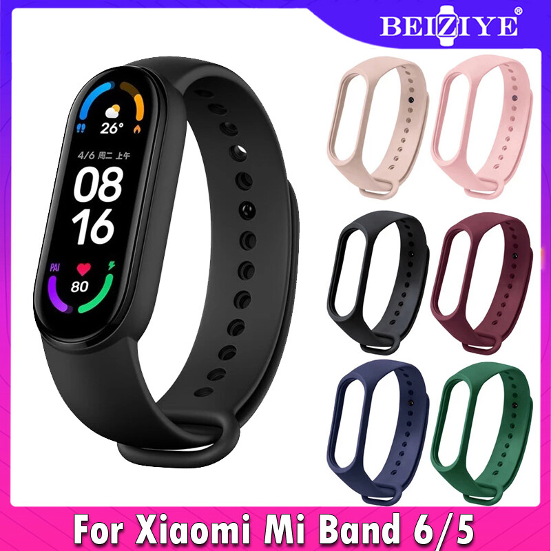 Strap Bracelet For Xiaomi Mi Band 6 Strap Silicone Black Wrist Strap for MiBand 6 Wriststrap Bracelets