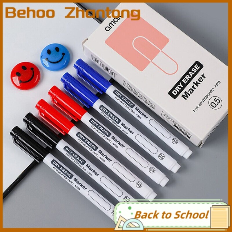 Behoo Erasable whiteboard pen extremely thin 0.5MM dry erasing pen office examination waterproof marker pen