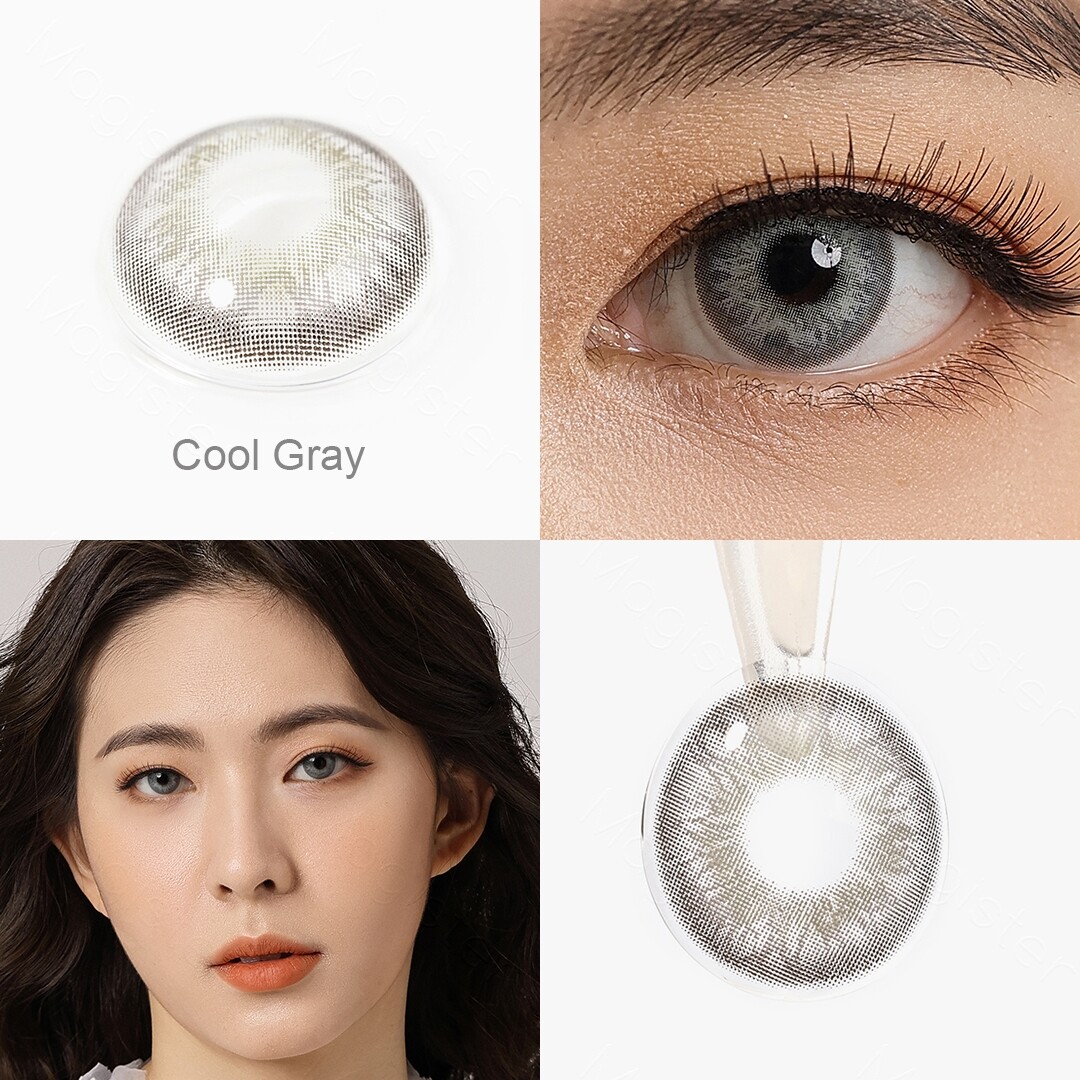 [Fast Shipping ] Magister Colored Contact Lens Brown Soft Lenses 14.2mm Gray Contact Lenses