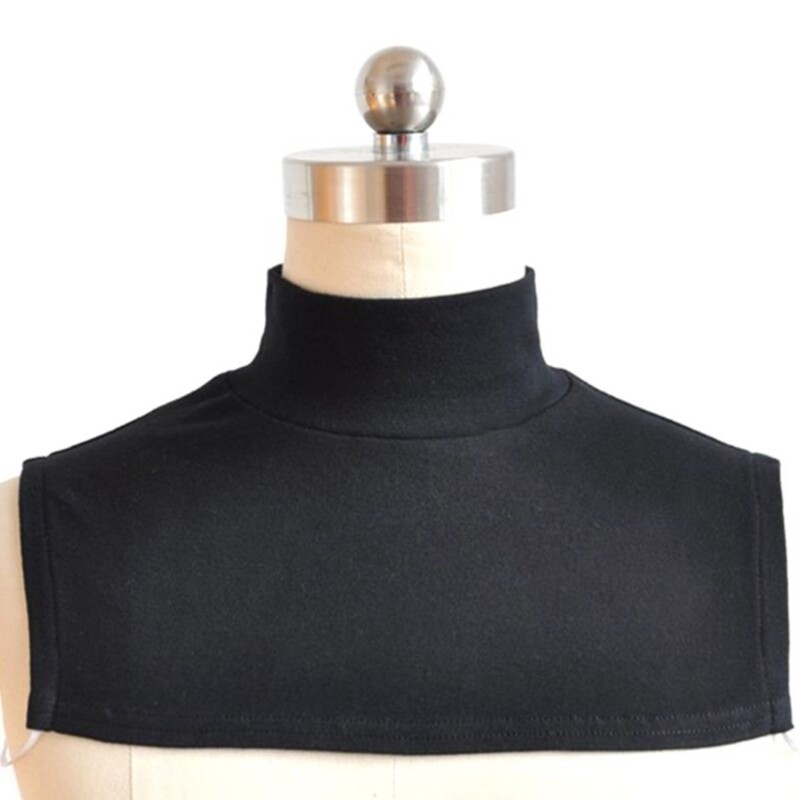 Women Men Winter Cotton Turtleneck Half Top Dickey Detachable Pullover False Fake Collar Simple Solid Color Neck Warmer
