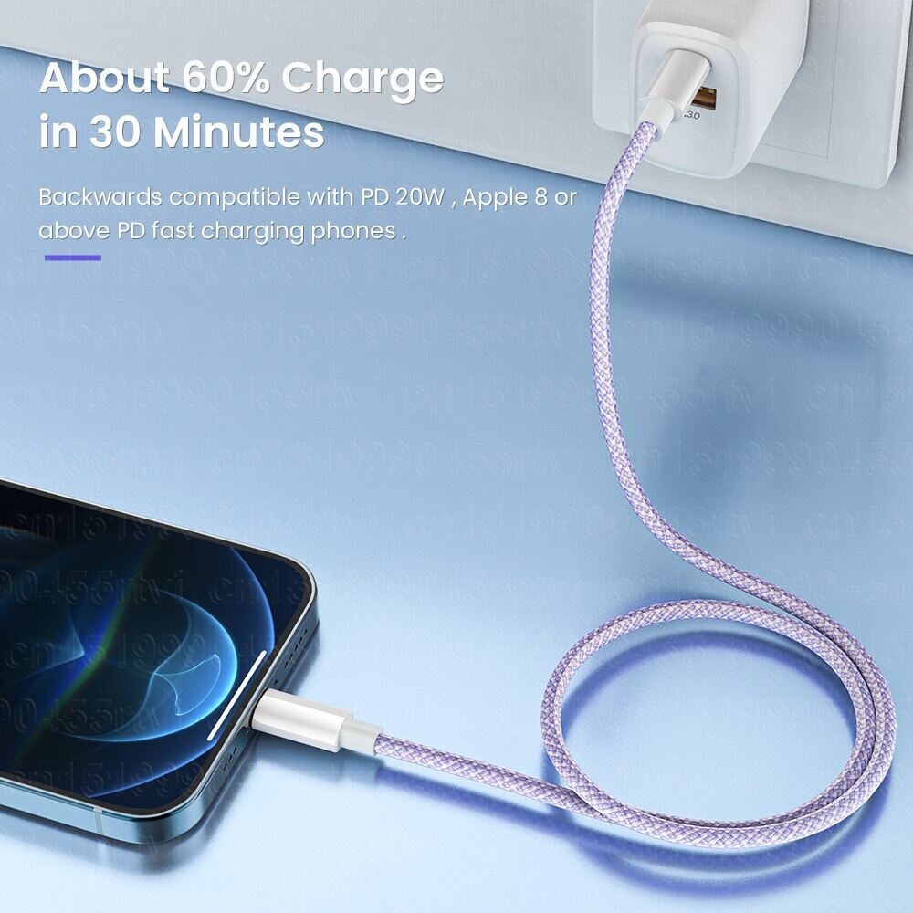 20W PD USB C Lightning Type-C Charging Cable Fast Charging Cable Data USB Type C Cable for IPhone 13 Pro Max Huawei Mobile Phone