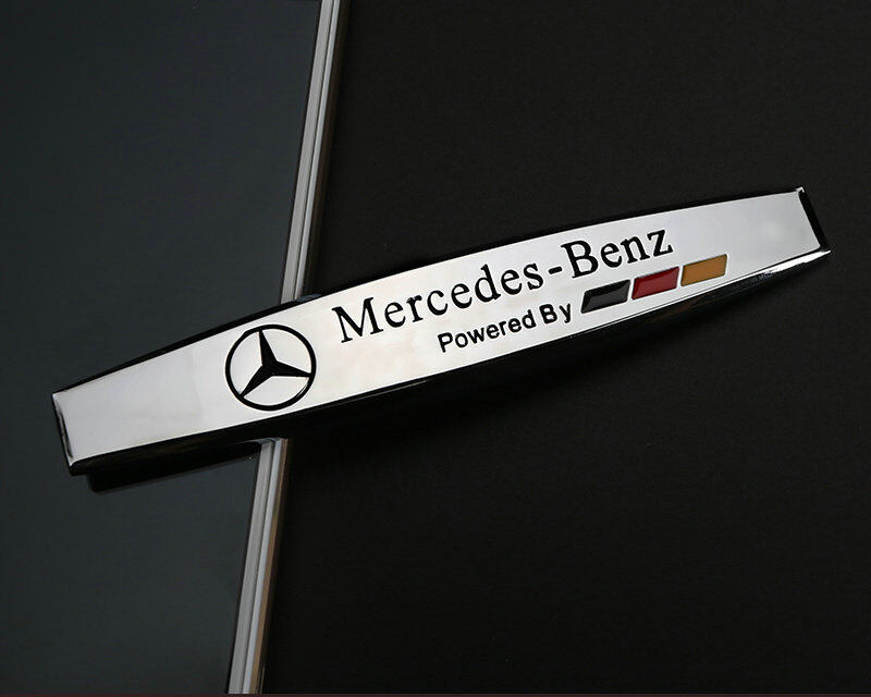 2pcs Car 3D three-dimensional metal car logo sticker leaf board side sticker car logo decorative text decal for Mercedes Benz GLE GLC GLS AMG GLK GLA CLS CLA w211 w212 W210 w203 W204 W205 W176 E260 E200 A B C E Class