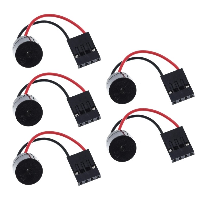 5Pieces Desktop PC Computer Mainboard Case Beep Buzzer Speaker Connector Plug