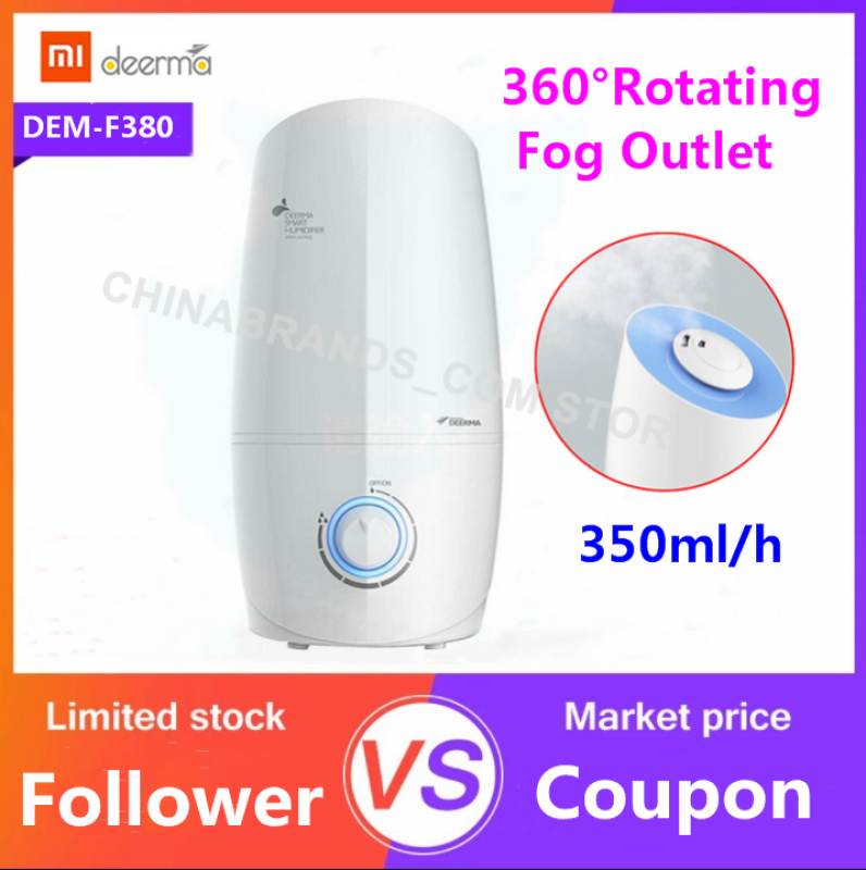 Deerma DEM - F380 Household Mute Humidifier 3L Household Aromatherapy Diffuser Singapore