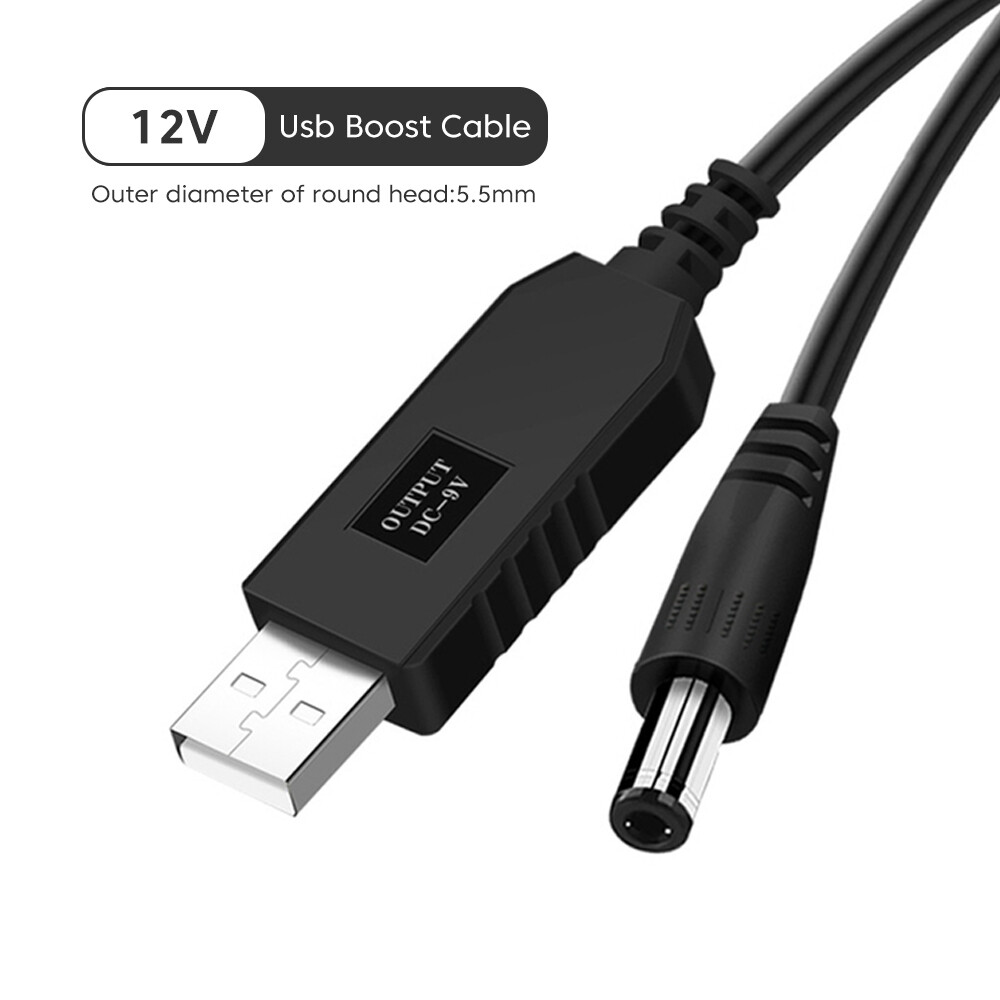 Elough 5v to dc 9v/12v usb to dc power boost cable converter step-up cord 8dc head to voltage cable connection for wifi router light