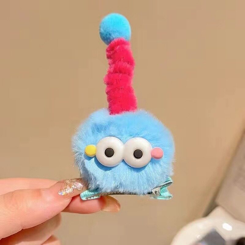 5Pcs Cute Three-dimensional Cartoon Hairpin Winter Funny Plush Little Monster Duckbill Clip Headwear Women Girls Hair Accessories