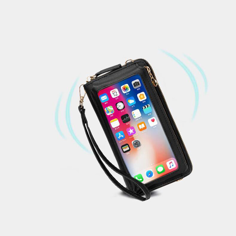 IELGY Korean version of PU ladies multi-function large-capacity touch screen mobile phone bag single shoulder diagonal small bag