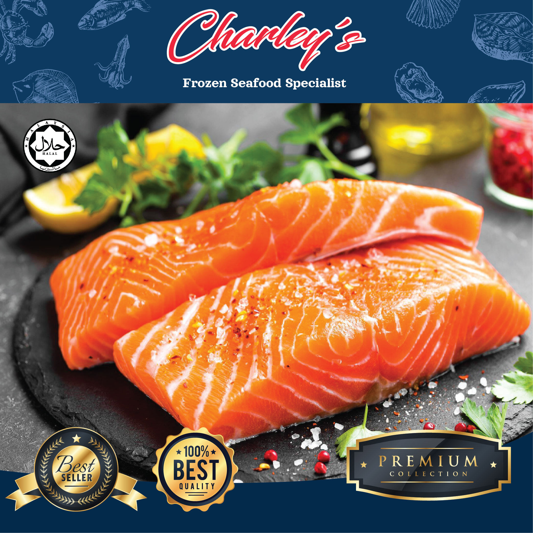 Premium Salmon Fillet 150 200g Premium Atlantic Charleys Food