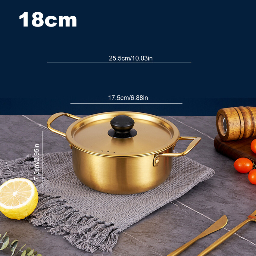 Korean Ramen Noodles Pot Aluminum Soup Pot With Lid Noodles Milk Egg Soup Cooking Pot Fast Heating For Kitchen Cookware