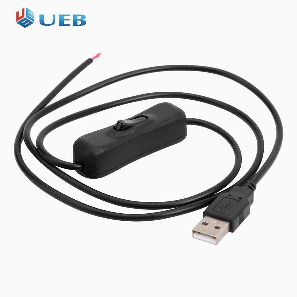 Cáp Nguồn USB 1M 5V 2 Chân USB 2.0 Đầu Đực Tự Làm Nối Dài Có Công Tắc