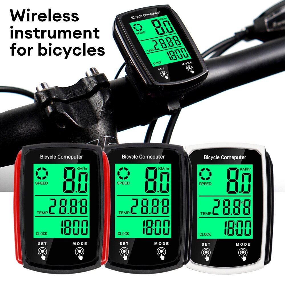 Wireless Meter Bicycle Computer Speedometer Waterproof Bike Kilometer Counter Temperature Display Cycling Odometer Stand
