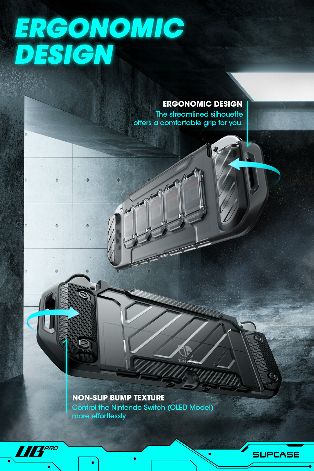 SUPCASE Cho Nintendo Switch Ốp OLED Ốp Bảo Vệ Chắc Chắn 2021 UB Forma Kèm Nắp Trước Chống Bụi & 5 Khe Đựng Thẻ Trò Chơi