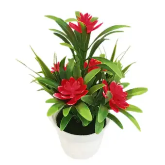 Nicehome Realistic Artificial Flowers Plant Pot Outdoor Home