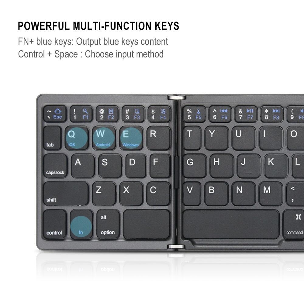 Folding Mini Wireless Bluetooth Keyboard English/N/Spanish/Arabic/Hebrew/Portugues With Touchpad For Windows, Andro, IOS
