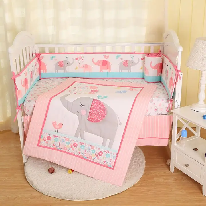 Baby Bedding Crib Set 7pcs Cute Pink Elephant Nursery Cot Sets For Girls And Boys Lazada Ph - Cot Bedding Sets For Baby Girl Baby Bedding Crib Set 7pcs Cute Pink Elephant Nursery Cot Sets For Girls And Boys Lazada Ph - Cot Bedding Sets For Baby Girl
