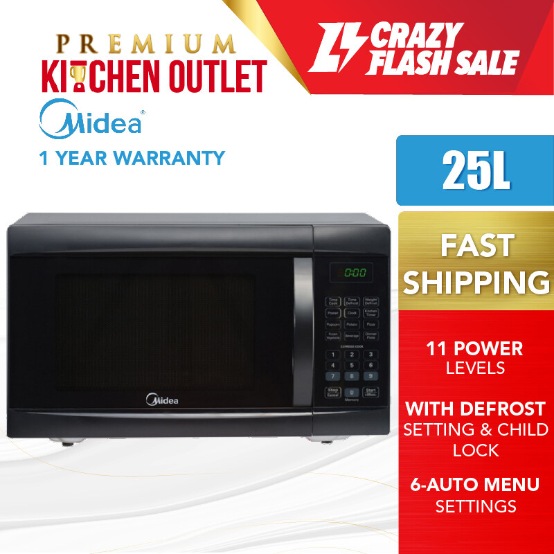 Midea 25L Microwave Oven 11 Power Level with Defrost Setting 6 Auto