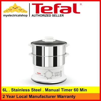 Tefal Food Steamer VC1451 / TEF-VC1451 / VC145140 (6L) Convenient Stainless Steel Steamer