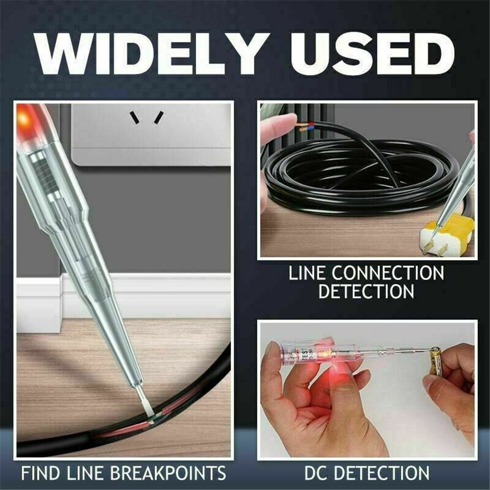 Bút Thử Điện 70-250V Bút Thử Điện Đáp Ứng Điện Áp Cảm Ứng Chống Nước Dụng Cụ Tuốc Nơ Vít Có Đầu Dò Bút Thử Đèn Báo