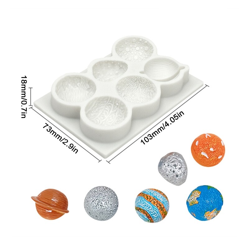 Fondant Molds Planets Shape Silicone Material Candy Mould Chocolate Moulds Kitchen Baking Accessories Cake Baking Gadget