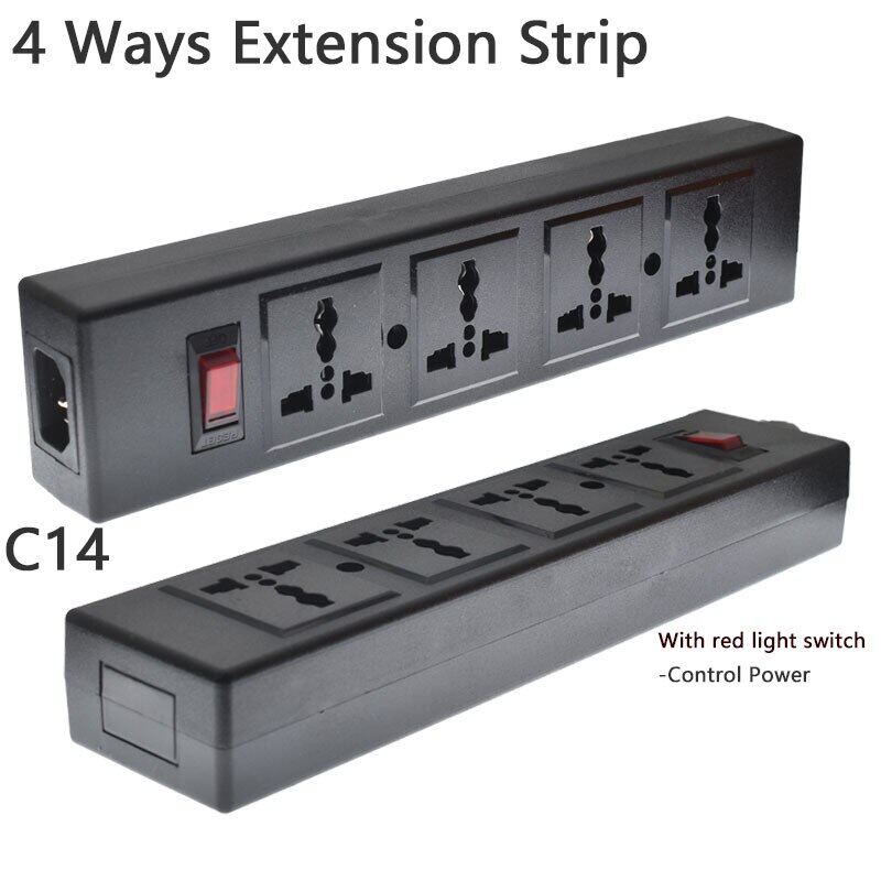 4 Ways PDU Power Strip Universal socket extension Strip with overload protector 4 port Socket Outlet Circuit Breaker Switch