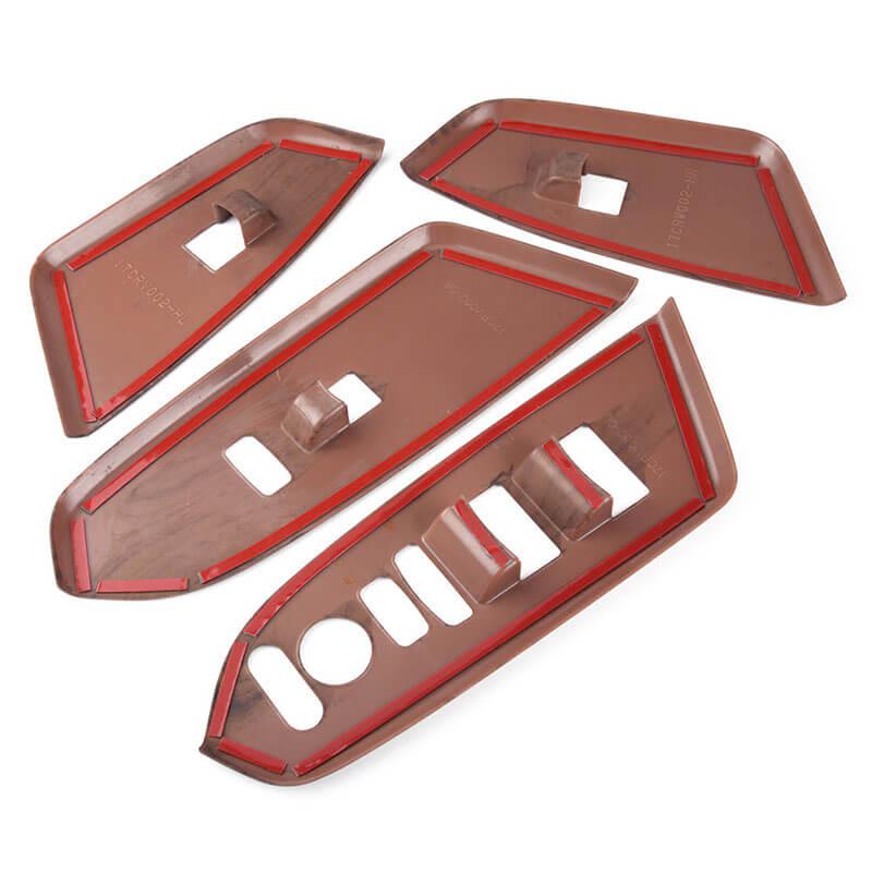 4Pcs Car Peach Wood Window Switch Control Panel Cover Trim Plastic For Honda CRV 2017 2018