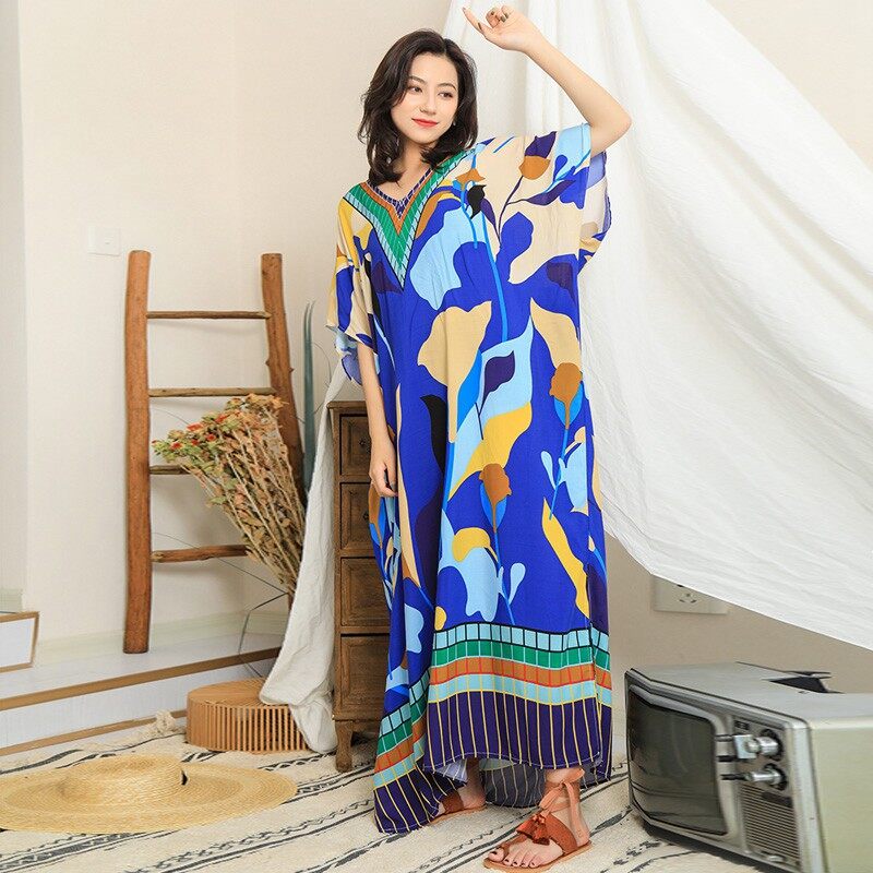 Blue Palette Womens Cotton Maxi Dress 