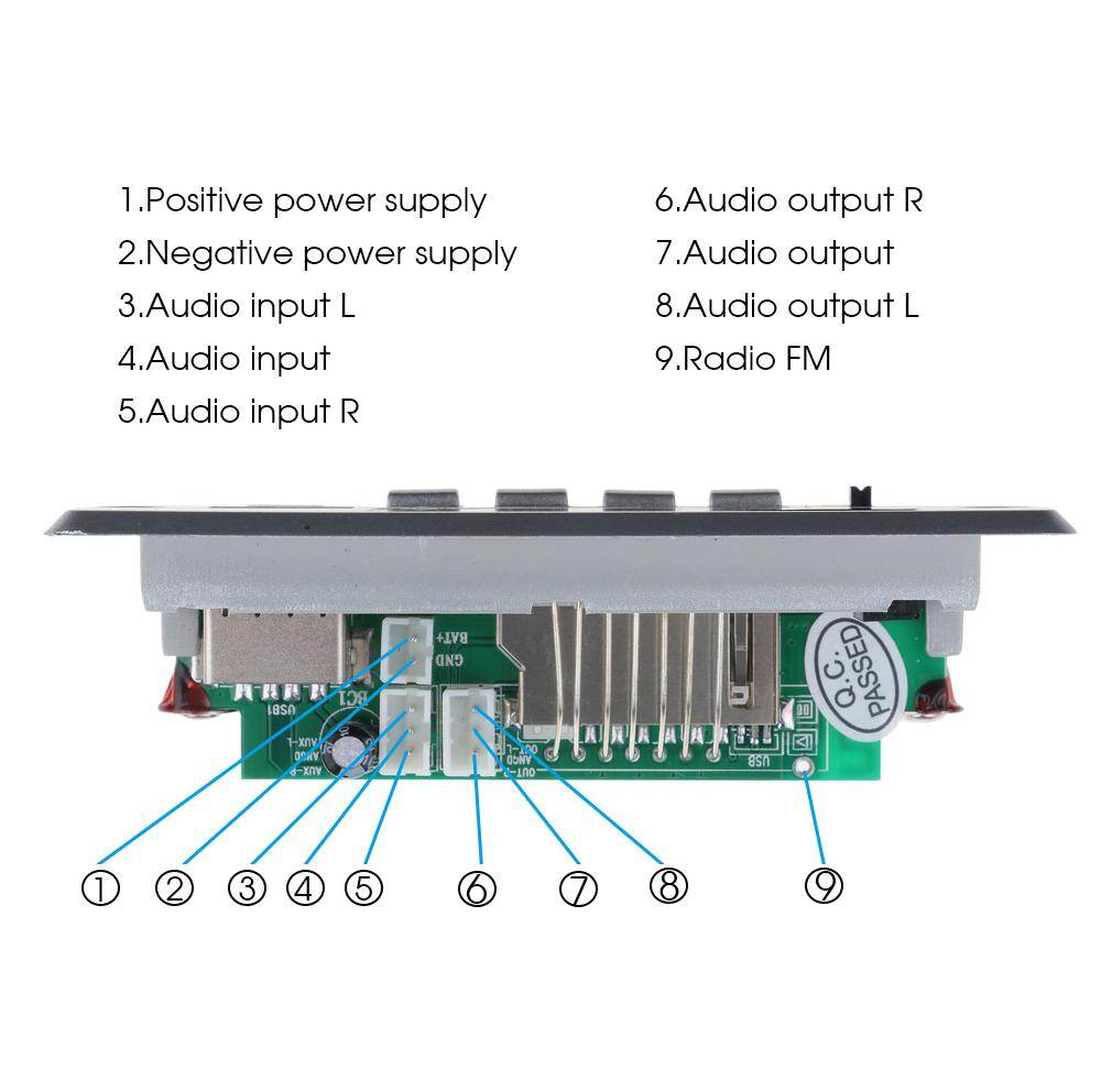 Bảng mạch giải mã Bluetooth Aitemay máy MP3 hiển thị màn hình LCD màu USB FM - INTL