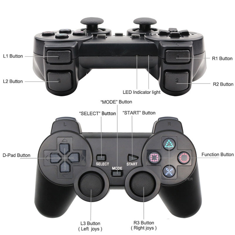 Narsta Tay Cầm Chơi Game Không Dây Cho Sony PS2 Điều Khiển Cho Playstation 2 Bảng Điều Khiển Cần Điều Khiển Rung Hai Đầu Cần Điều Khiển Chống Sốc Không Dây Controle