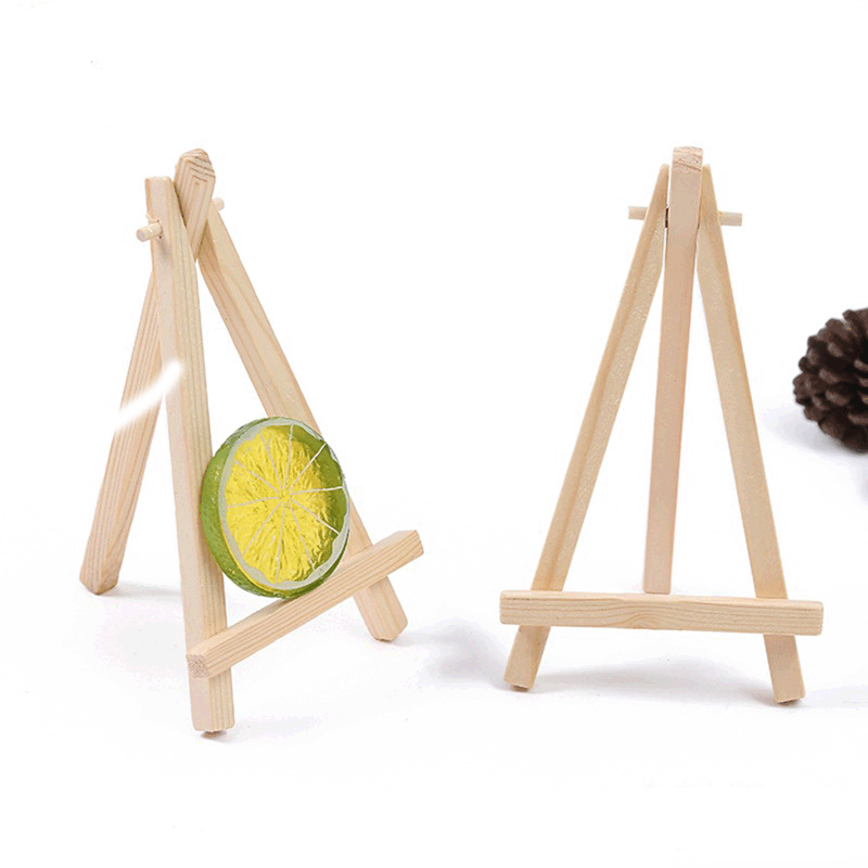 Natural Wood Mini Easel Frame Tripod Display Meeting Wedding Table Number Name Card Stand Display Holder Children Painting Craft