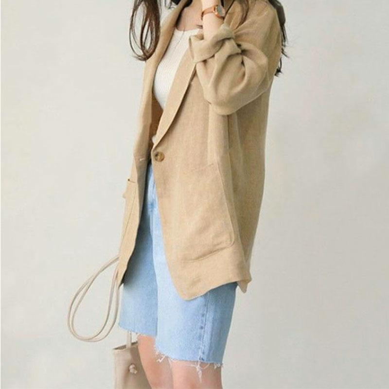 CHICCHIC [Premium Quality] Women's Linen Blazer Breathable Jacket