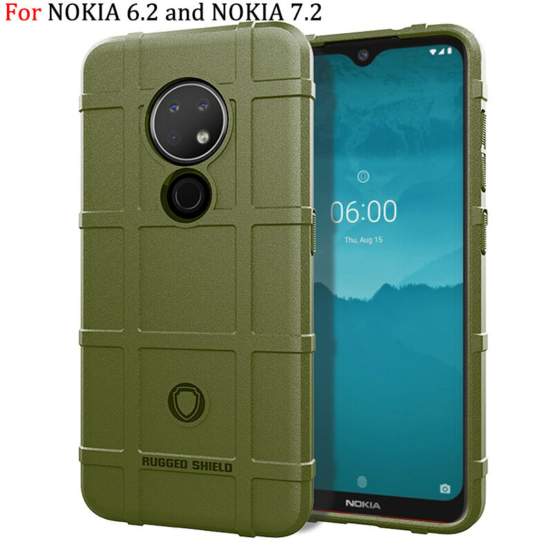 Rugged Shield Back Cover For Nokia 6.2 / Nokia 7.2 Soft TPU Phone Case 360° Full Body Protection Non Slip Phone Casing
