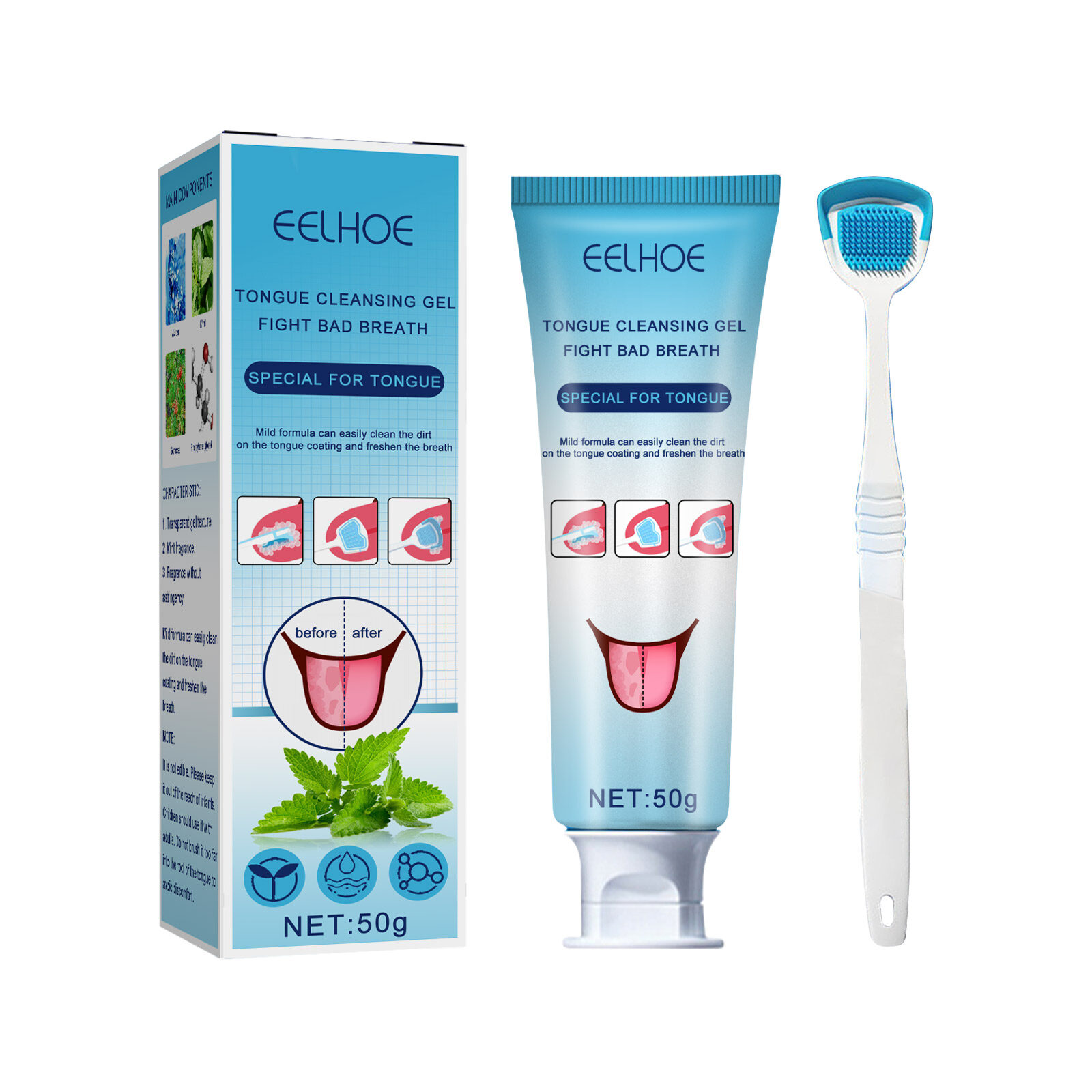 Eelhoe Tongue Cleansing Gel Keeps Fresh Breath Clean Tongue Coating