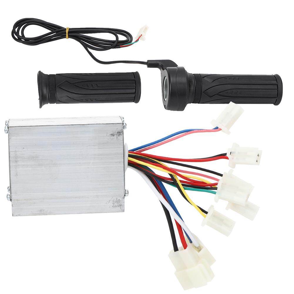 24V250W Brush E-Bike Controller and Long Line Universal Thumb Throttle Grip Set Accessory