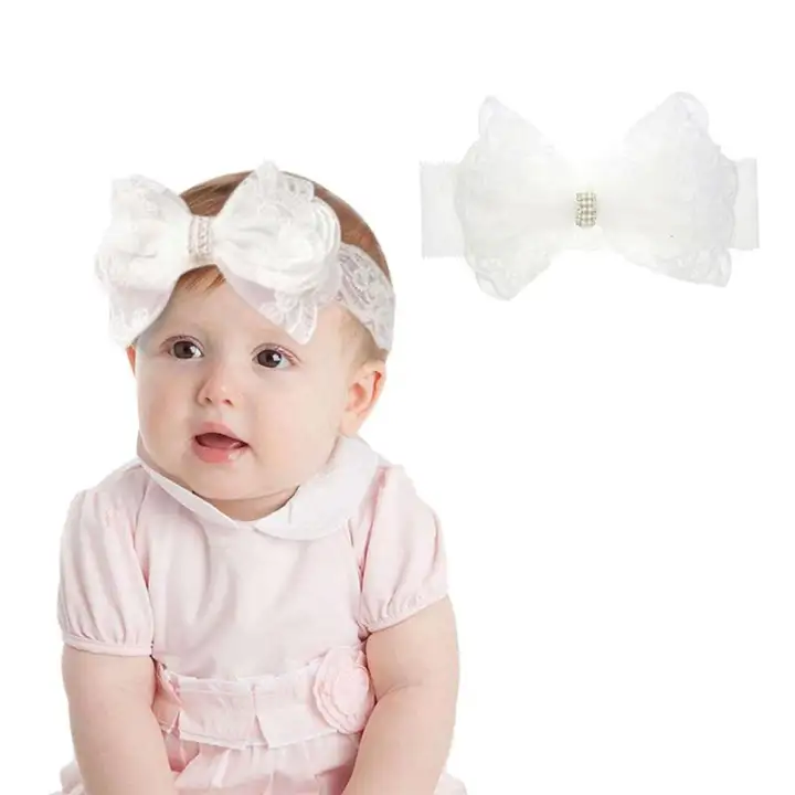 1pcs Kids Baby White Lace Bow Headwear Hair Band Headband Children