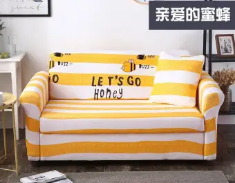 Alpaca Cute Animal Cartoon Print Sofa Cover 1 2 3 4 Seater Korea