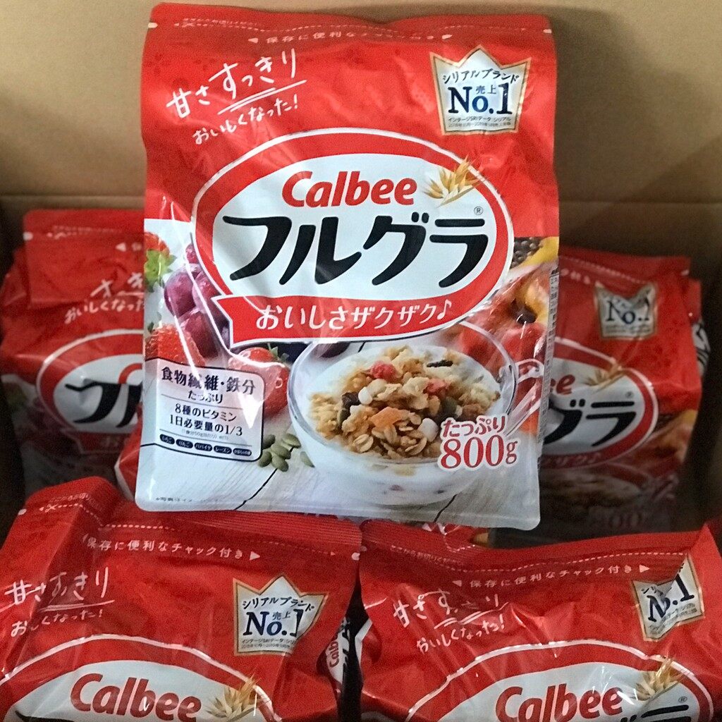 Combo 2 Gói Ngũ Cốc Calbee Nhật Bản ( Màu Đỏ) 750g