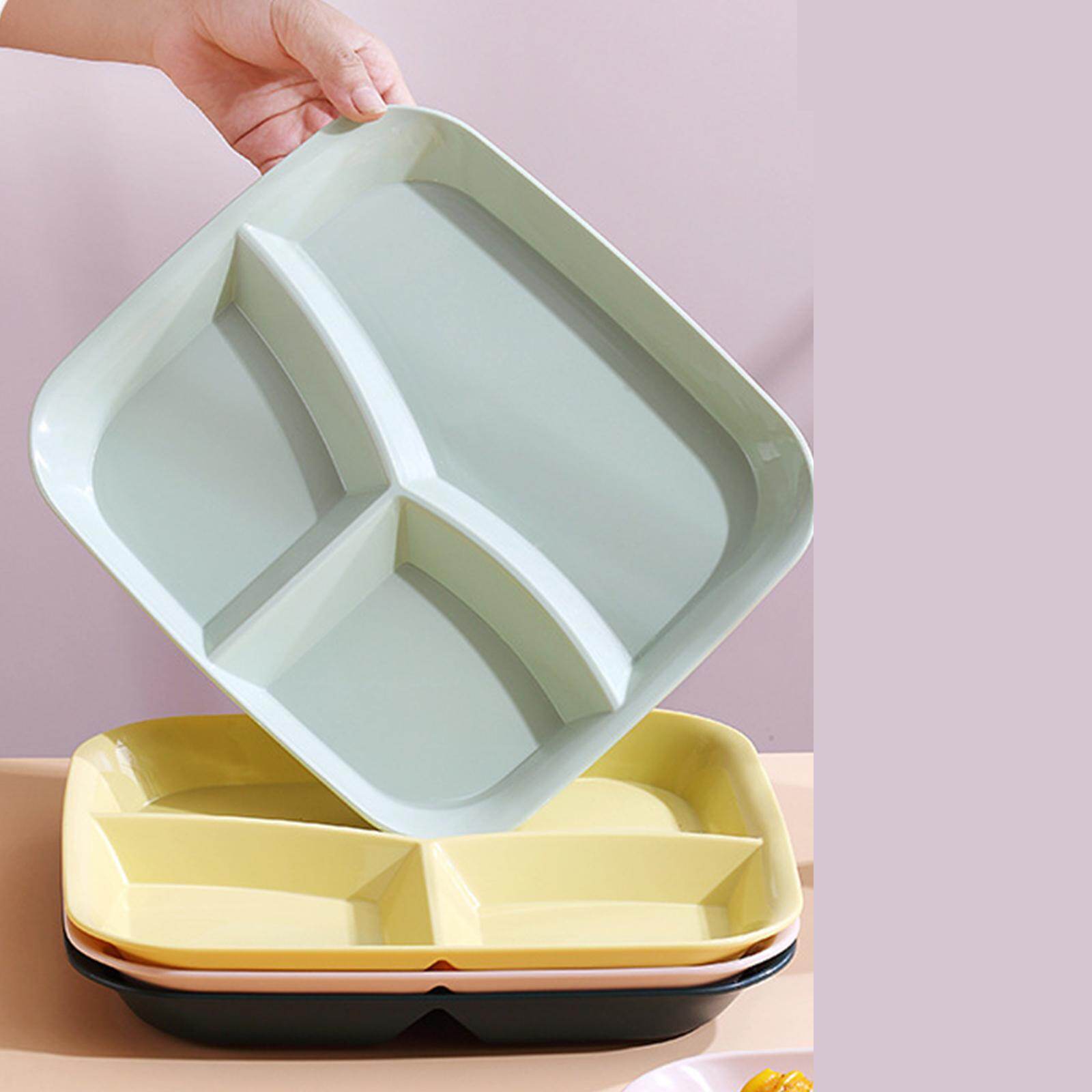 Serbery 3-Compartment Plate Food Dish Diet Food Control for Restaurant Kitchen