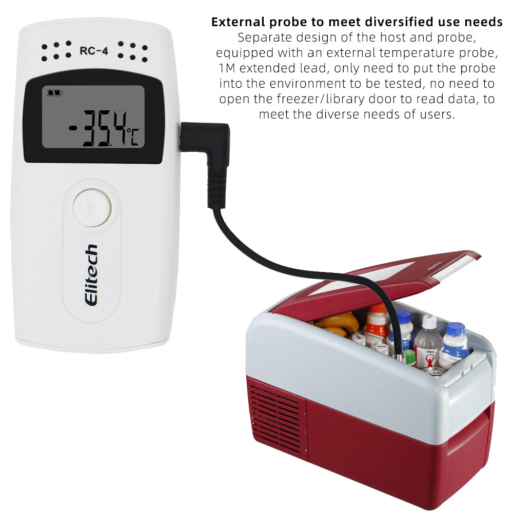 Digital USB Temperature Humidity Data Logger RC-4/RC-4HC/RC-5/GSP-6/RC-5+ LCD with External Sensor Cold-chain Transportation Digital USB Data Logger