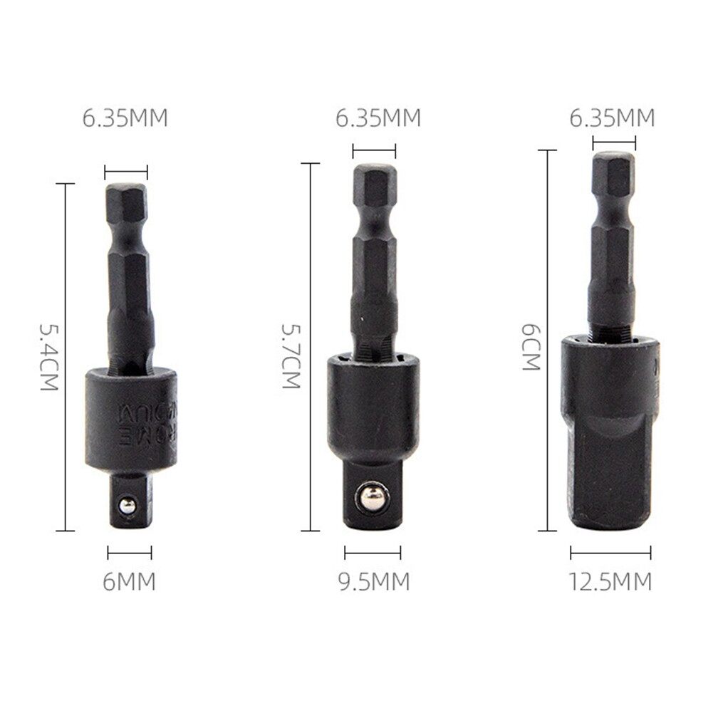 Toolstar 1PC 360° Rotatable Electric Drill Socket Adapter for Impact Driver 1/4 3/8 1/2