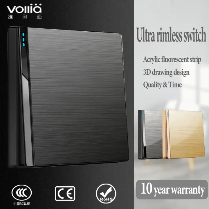 Vollia 1 2 3 4 Gang 1 2 3 Way Ultra Rimless Wall Switch For Light