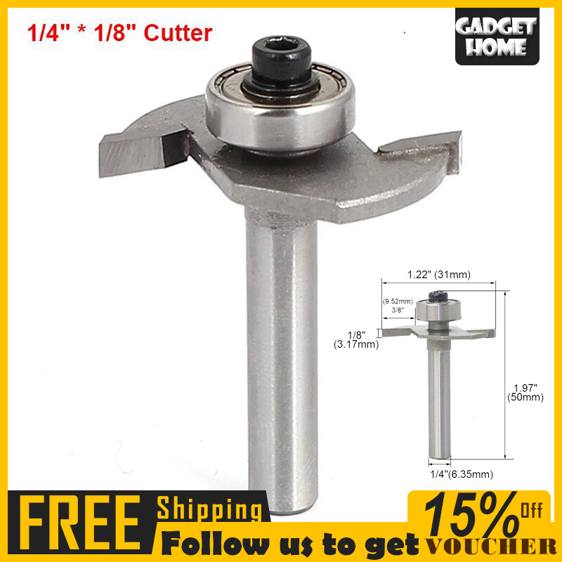 T Router Bit 1/4ก้าน1/8 \ ตัดลึก2ร่อง HSS เครื่องตัดร่อง Lazada.co.th