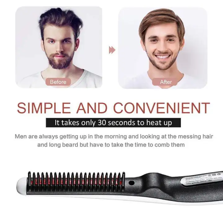 Goodgreat Beard And Hair Straightening Brush Electric Comb For Men