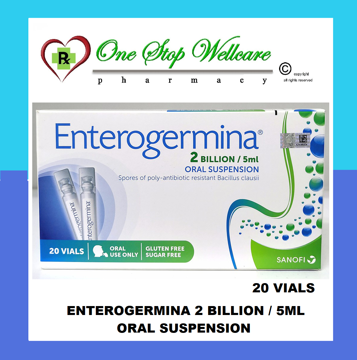 ENTEROGERMINA 2 BILLION / 5ML ORAL SUSPENSION 20 VIALS (EXP01/2023