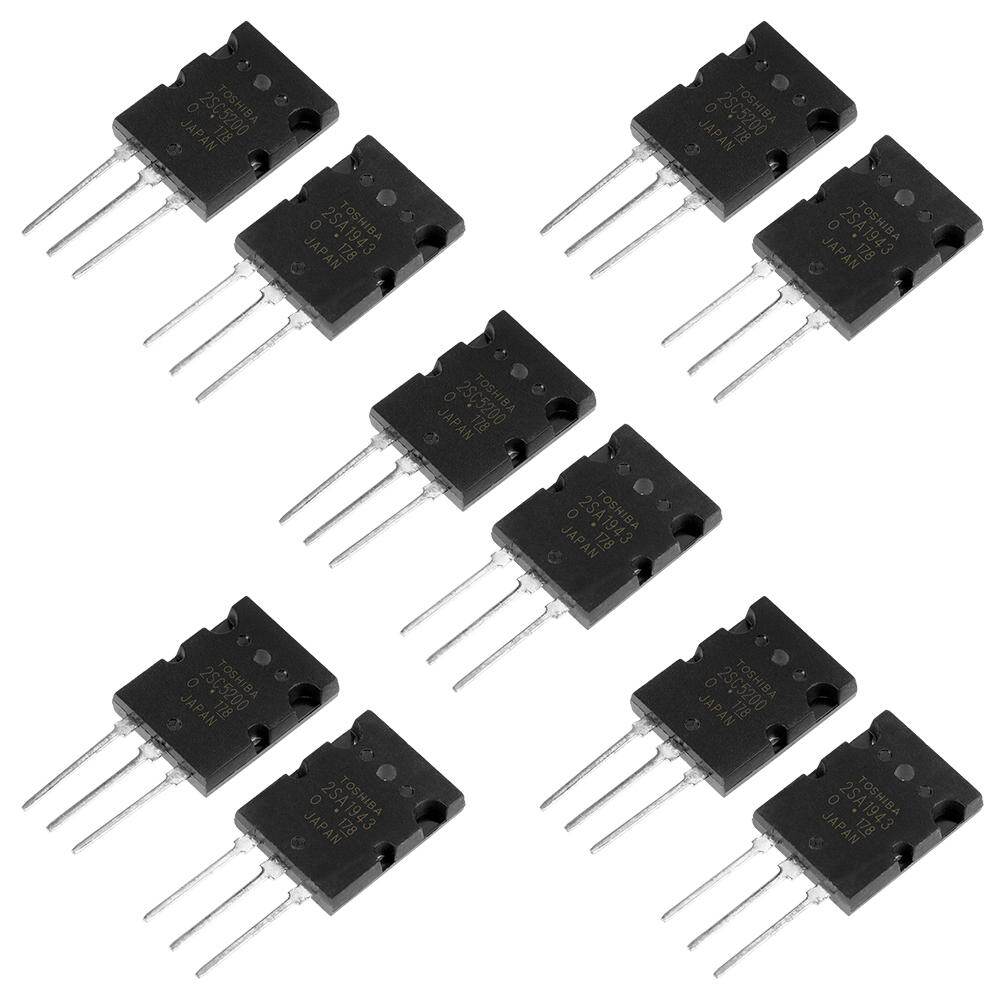 5 Pair Black 2SA1943 2SC5200 High Power Matched Audio Transistor